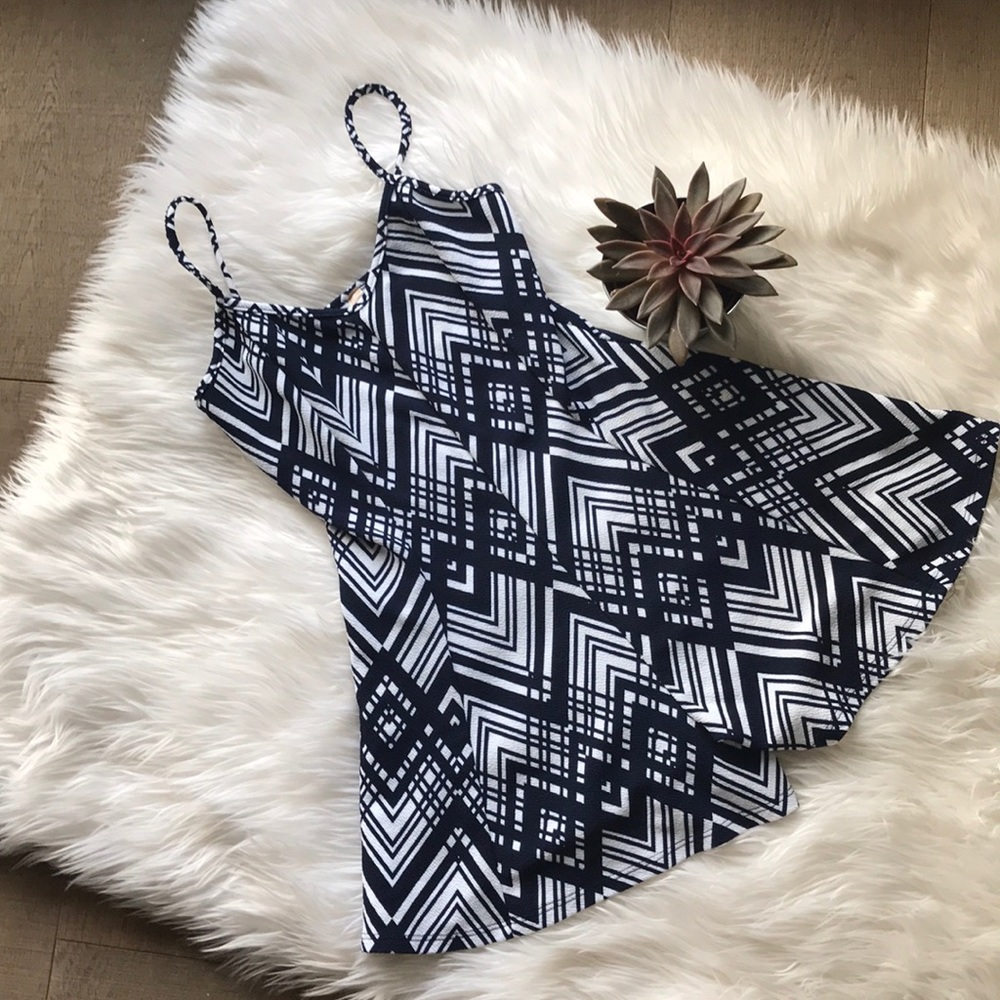 HP!  Navy Geometric Printed Romper - Worn Once!